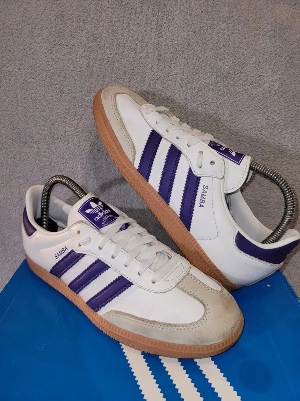 Adidas Samba OG Women's Size 8 White Purple Tan Gum Sneakers IF6514 (#1754)